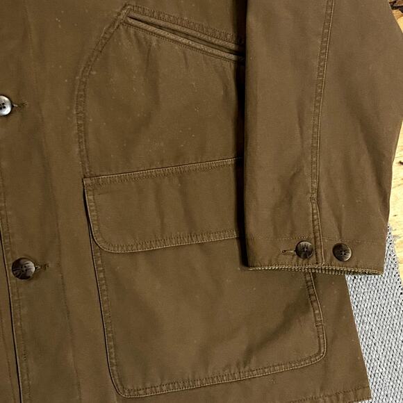 Club Room Vintage Upland Hunting Jacket Men L Brown Corduroy/Leather Trim Canvas - Picture 5 of 14